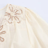 FLORAL EMBROIDERY MINIDRESS WITH DRAWSTRING CUTOUT_CWDSD8316