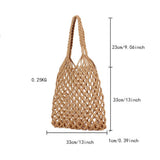 FASHION MESH BEACH BAG HANDMADE WOVEN SHOULDER BAG_CWAB4668