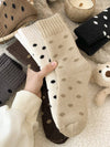 Polka Dot Knit Socks Women Winter Thick Warm_Cwms02863