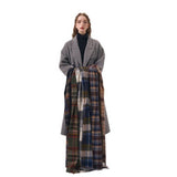 NORDIC PLAID WOOL SCARF WARM WINTER COUPLE WRAP_CWASC2357