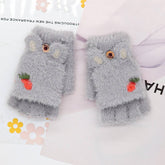 BABY HALF FINGER FLIP CARROT WRITING WARM GLOVES_CWAG0159