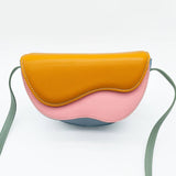 CURVED WAVE CONTRAST COLOR CROSSBODY SADDLE BAG_CWAB1894