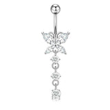 BUTTERFLY CZ BELLY BUTTON RING BODY PIERCING_CWMM9178