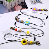 SIMPLE SILICONE BEAD FLOWER LANYARD KEYCHAIN_CWMM1578