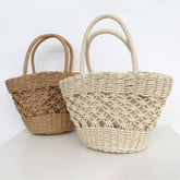 Women Casual Woven Straw Bag Oval Handbag_Cwab0821