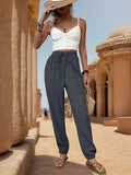 Texture Sense Solid Color Casual Foot Pants