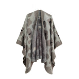 SPOT PATTERN MULTICOLOR WARM SPLIT CLOAK SHAWL_CWASC0297