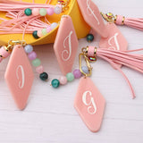 GEOMETRIC ACRYLIC LETTER BAG CHARM KEYCHAIN_CWMM7019
