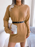 Solid Color Long Sleeved Knit Skirt With Base