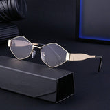 IRREGULAR METAL SUNGLASSES WITH WIDE TEMPLES_CWASG0594