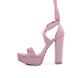 SOLID COLOR NEW SUEDE STRAPPY HIGH HEELS_CWSHS0644