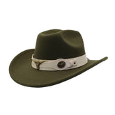 Unisex Wool Fedora Jazz Hat Western Ethnic Style_Cwah04427