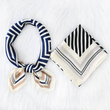 STRIPED SATIN SQUARE SCARF FOR SUN BAG WRAP_CWASC1149