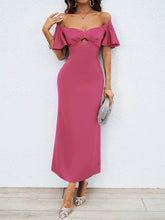 Solid Color Peach Collar Slim-Fit Dress