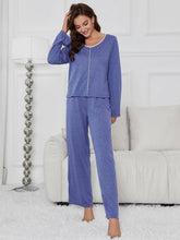 Solid Color Long Sleeve And Pants Home Suit