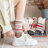 NEW LADIES CARTOON SMILEY FACE LETTER SOCKS_CWMS0911