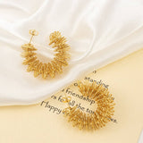 18K GOLD PLATED TWISTED ROPE HOOPS EARRING_CWAJE0569