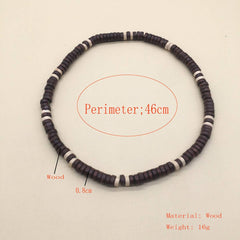 BOHEMIAN VINTAGE WOODEN BEAD NECKLACE_CWMM4728