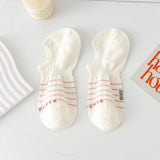 White Striped Waist Wicking Hidden Socks_Cwms0947