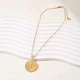 18K PLATED STEEL NECKLACE EARRINGS WITH PEARLS_CWMM8845