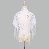 ETHNIC CLASSIC PEACOCK TASSEL TRIANGLE SHAWL_CWMM1998