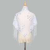ETHNIC CLASSIC PEACOCK TASSEL TRIANGLE SHAWL_CWMM1998