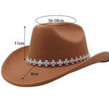 NEW AUTUMN WINTER WESTERN ETHNIC WOOL FEDORA HAT_CWAH04466