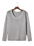Solid Color Knit Loose Elongated Sleeve Turtleneck Sweater