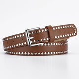 Punk Style Rivet Pin Buckle Pu Belt