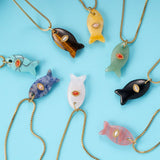 MINIMAL FISH PENDANT NECKLACE FOR BEACH_CWMM7524