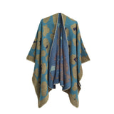 SPOT PATTERN MULTICOLOR WARM SPLIT CLOAK SHAWL_CWASC0297
