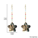 FASHIONABLE TEARDROP SHAPED SHELL METAL EARRINGS_CWMM4338