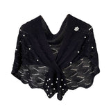 STRIPED OUTER KNITTED DECORATIVE SHAWL_CWASC0759