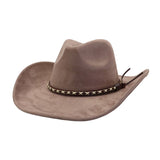 SOFT SUEDE WESTERN COWBOY FEDORA HAT ETHNIC STYLE_CWAH04401