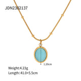 SMALL FRESH CATS EYE STONE SIMPLE NECKLACE_CWAJE1423