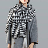 Autumn And Winter Geometric Triangle Plaid Scarf_Cwasc1111