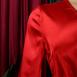 FASHIONABLE AND ELEGANT SOLID COLOR PLEATED DRESS_CWDMD3677