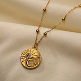 COLORFUL ZIRCON STAINLESS STEEL NECKLACE COLORFAST_CWMM8886