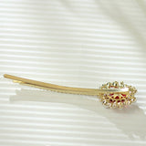 RETRO SIDE EXQUISITE RHINESTONE LEAF HAIR CLIP_CWAHA1225