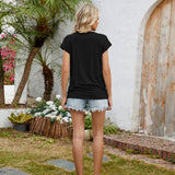 Solid Color Crew Neck Loose Short-Sleeved T-Shirt_Cwtbls1908