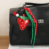 STRAWBERRY KEYCHAIN LEATHER HEART BAG PENDANT_CWMM7569