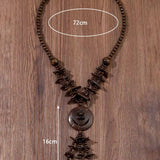 ETHNIC COCONUT SHELL WOOD BEADS VINTAGE NECKLACE_CWMM4391