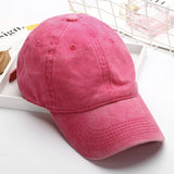 Washed Distressed Plain Cotton Baseball Cap_Cwah1854