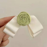 ROSE BOW EDGE CLIP DUCK BILL HAIR CLIP_CWAHA1276