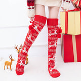 CHRISTMAS ELK BALL LONG KNEE HIGH SOCKS_CWMS0864