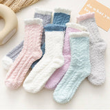 NON SHEDDING THICK SOLID COLOR MID TUBE SOCKS_CWMS0972