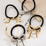 NEW METAL BOW HIGH ELASTIC DURABLE PONYTAIL TIE_CWAHA6215