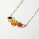 RUBY ZIRCON CHOKER NECKLACE DAINTY STEEL GLAM_CWMM6965