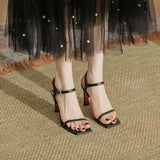 BLACK MINIMALIST SQUARE HEADED LADIES HEELS_CWSHH0021