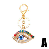COLORED DIAMOND DEVILS EYE METAL KEYCHAIN PENDANT_CWAJE0878